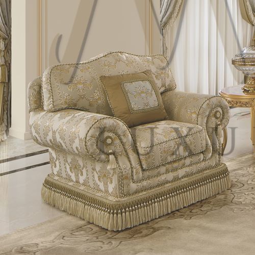 Poltrona de estilo - 15453 - Modenese Luxury Interiors - em tecido / em madeira / made in Italy