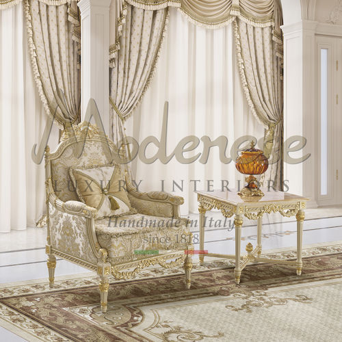 Poltrona clássica - 17403 - Modenese Luxury Interiors - em tecido / em madeira / em madeira