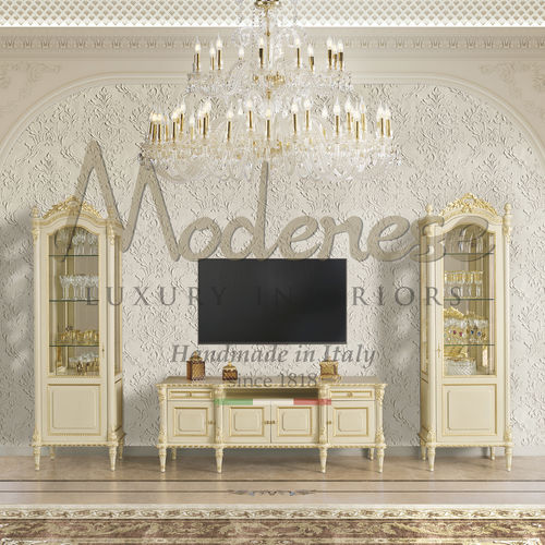 Vitrina clássica - 17101-17102 - Modenese Luxury Interiors - com pés / em madeira / em vidro