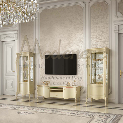 Vitrina clássica - 17115-17116 - Modenese Luxury Interiors - com pés / em madeira / em vidro