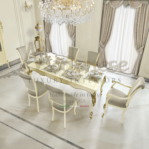 Mesa de jantar clássica - 17108 - Modenese Luxury Interiors - em madeira / com base em madeira / retangular