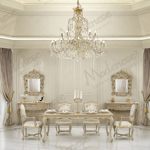 Mesa de jantar clássica - 17111 - Modenese Luxury Interiors - em madeira / com base em madeira / retangular