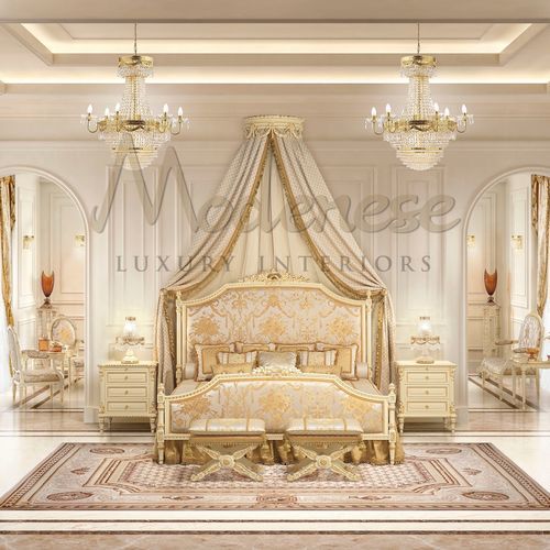 Cama de casal - 17201 - Modenese Luxury Interiors - clássica / com cabeceira estofada / em tecido