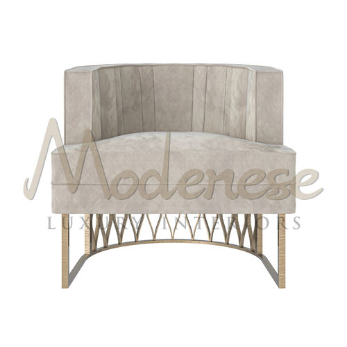Poltrona contemporânea - 20192 - Modenese Luxury Interiors - em tecido / em bronze / estofada