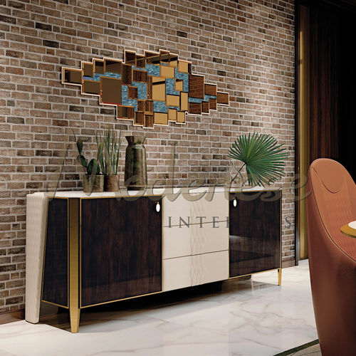 Buffet aparador contemporâneo - 20165 - Modenese Luxury Interiors - em couro / em madeira / em MDF laminado