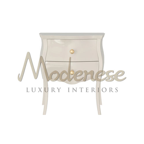 Criado-mudo contemporâneo - 20118 - Modenese Luxury Interiors - em madeira laqueada / com base em madeira / curvo
