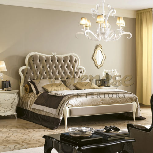 Cama queen size - 21217 - Modenese Luxury Interiors - contemporânea / personalizável / em madeira laqueada brilhante