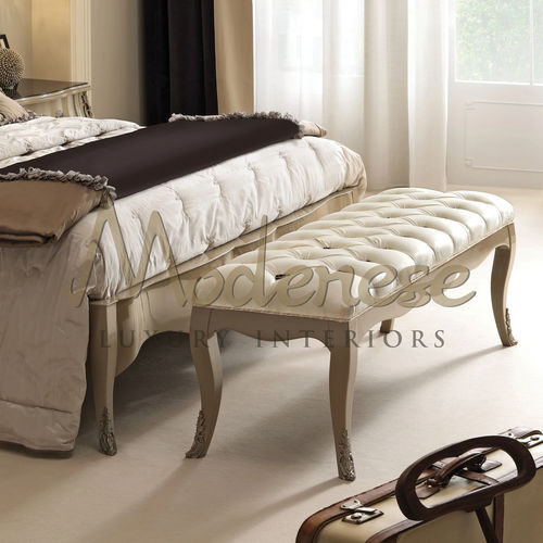 Banco estofado contemporâneo - 21516 - Modenese Luxury Interiors - em tecido / com base em madeira / em madeira
