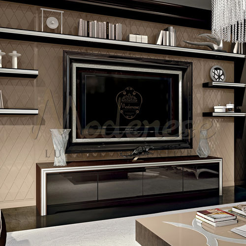 Rack de TV contemporâneo - 21110 - Modenese Luxury Interiors - com 4 portas / em faia / em madeira folheada a ouro