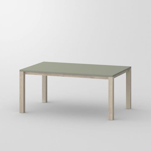 Mesa de jantar contemporânea - VARIUS BASIC LINO - vitamin design - em linóleo / com base em carvalho / com base em madeira maciça