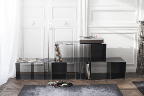 Estante modular - QUATTRO : Vinyl 2  - VIDAME EDITIONS - de design industrial / em aço / sob medida
