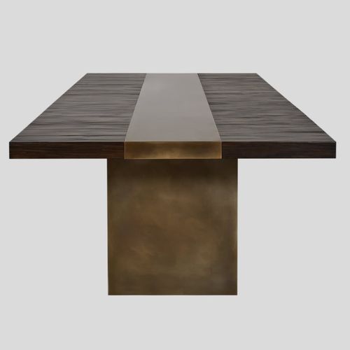 Mesa de jantar contemporânea - MALTA - Aguirre Design - em carvalho / em bambu / com base em aço