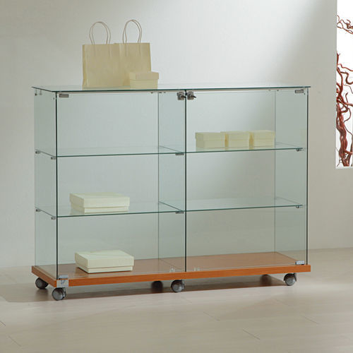 Vitrina contemporânea - 12/90 - Italvetrine - freestanding / em vidro temperado / em wengé