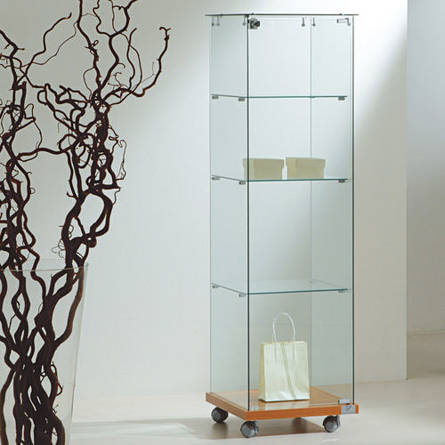 Vitrina contemporânea - 4/14 - Italvetrine - freestanding / em vidro temperado / em wengé