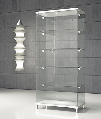 Vitrina contemporânea - Q/85 - Italvetrine - com pés / em vidro temperado / com iluminação