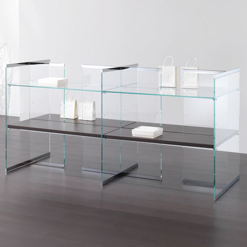 Estante contemporânea - COM/GS18 - Italvetrine - em cromo / em vidro / da linha comercial