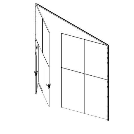 Portão com porta - ENSAMBLADA  - Andreu Barberá, S.L. - de abrir / em aço galvanizado / em chapa de aço