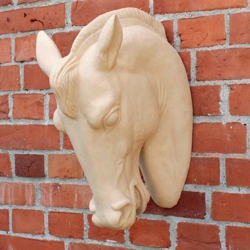 Escultura em terracota - HORSE HEAD - GOLEM Baukeramik - para ambiente externo / de parede / de parede