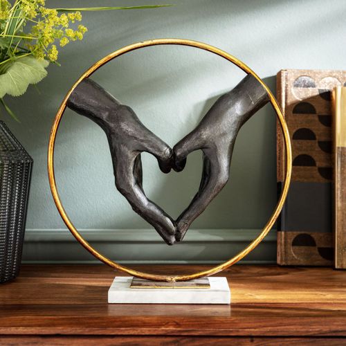 Escultura em mármore - HEART HAND - KARE Design - em pedra natural / de resina / dourada