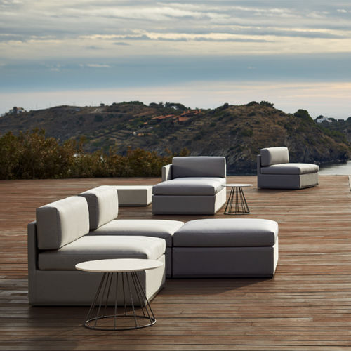 Poltrona baixa contemporânea - MOOD XL - bivaq - em tecido / com almofada removível / cinza