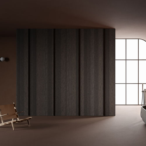 Guarda-roupa contemporâneo - PARAL - Inbani - em carvalho / em MDF / com portas articuladas