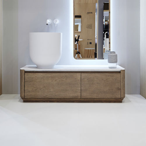 Gabinete de banheiro de piso - OG047 - Inbani - em madeira / contemporâneo / com espelho