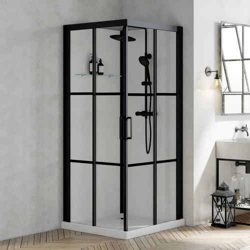 Cabine de banho em vidro - Brooklyn Factory C90 - Kinedo - com portas de correr / com porta pivotante / quadrada