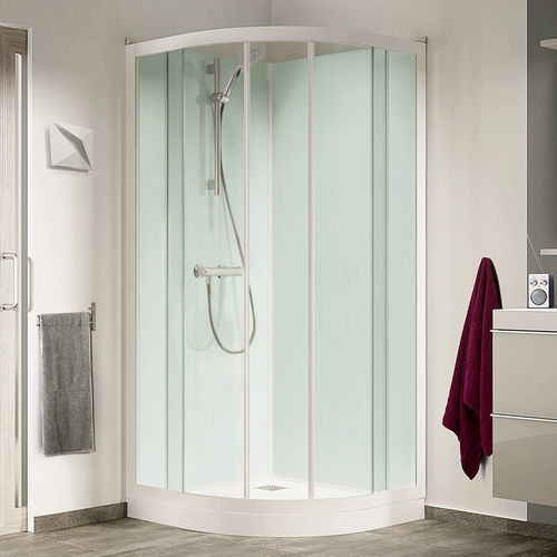 Cabine de banho em vidro - Kineprime R80 et R90 - Kinedo - em alumínio laqueado / com porta pivotante / quadrada