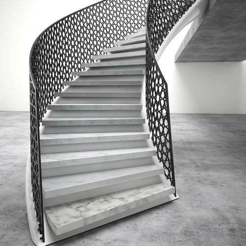 Escada de gama alta - ARABESQUE - EeStairs - curva / para ambiente interno / de design original