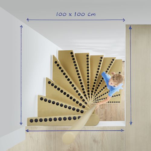 Escada em caracol quadrada - 1M2™ by EeStairs - EeStairs - com degraus em metal / com estrutura metálica / com estrutura em aço