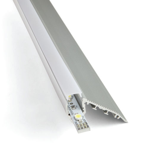 Testeira de degrau de liga de alumínio - ALU STAIR NANO - Ledson - com perfil iluminado a LED