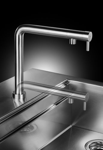 Misturador monocomando de bancada - NEMO RHA  - MGS Progetti - em aço inoxidável / para cozinha / 1 furo