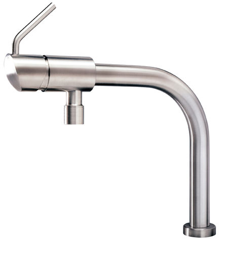 Misturador monocomando de bancada - BOMA - MGS Progetti - em aço inoxidável / para cozinha / 1 furo