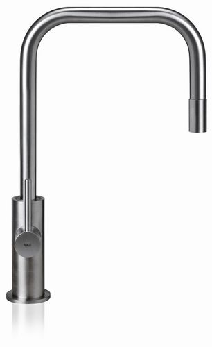 Misturador monocomando de bancada - SPIN SQE - MGS Progetti - em aço inoxidável / para cozinha / 1 furo