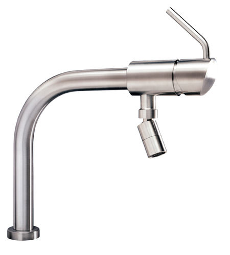 Misturador monocomando de bancada - BOMA S - MGS Progetti - em aço inoxidável / para cozinha / 1 furo