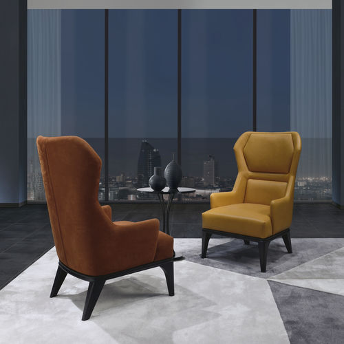 Poltrona contemporânea - PO71 RELAX - CARPANELLI - em tecido / em couro / em madeira