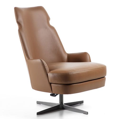 Poltrona contemporânea - PO88 SHAPE - CARPANELLI - em tecido / em couro / com encosto alto