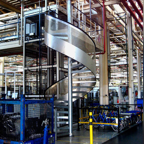Escada de acesso reta - Coutier Industrie - em caracol / com degraus em aço galvanizado / com estrutura de aço galvanizado