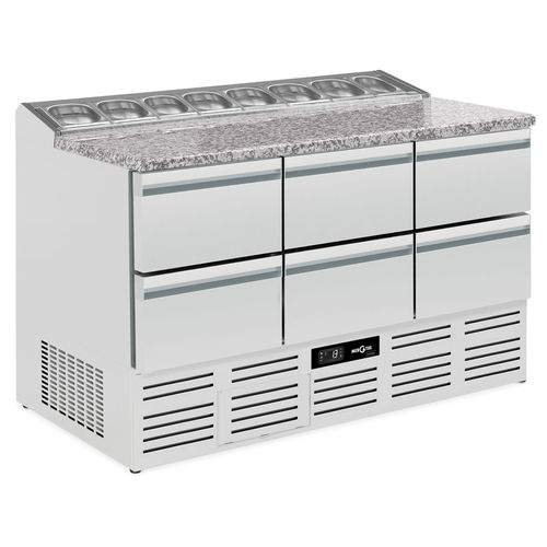 Bancada de preparação para pizza - R3  - Mercatus S.A. - em aço inoxidável / em granito / refrigerada