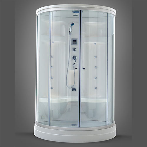 Cabine de banho a vapor - ARONA - Awal Bathsystem - em vidro / com porta de abrir / circular