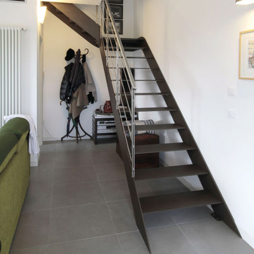 Escada em U - IBISCO D – FASCIA - New Living srl - com degraus em madeira / com estrutura em aço / contemporânea