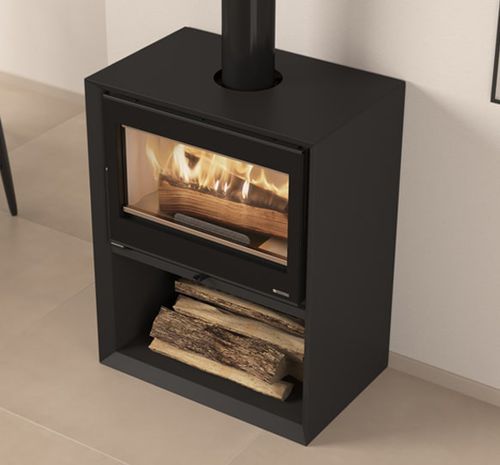 Salamandra a lenha - DANTE - La Nordica-Extraflame - 10 kW–20 kW / com pés / contemporânea