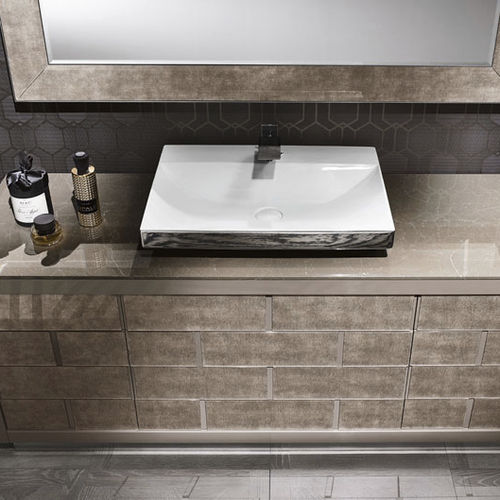 Cuba de apoio - LONDRA - Milldue - em cerâmica / retangular / contemporânea
