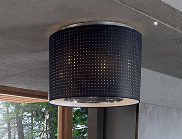 Coifa de ilha - MONOLITHE ET MINÉRALITÉ - PERENE - de design original / com iluminação embutida / preta