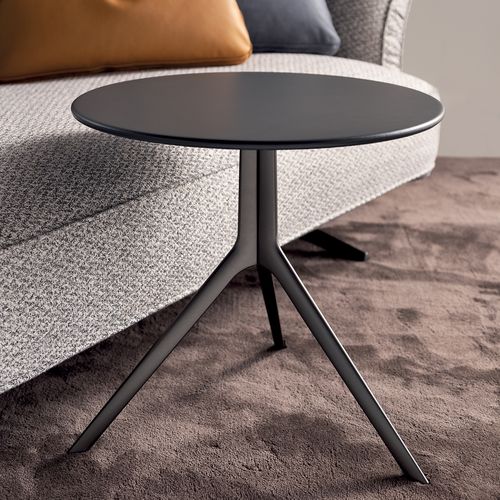 Mesa lateral contemporânea - FLARE  - ART NOVA - em vidro / em couro / em mármore