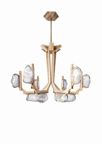 Lustre de design original - FUNGO - LASVIT - em vidro / em madeira / de LED
