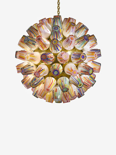 Lustre contemporâneo - CANDY SPHERE - LASVIT - em vidro soprado / em latão / de LED