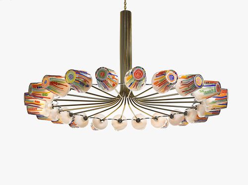 Lustre contemporâneo - CANDY RING - LASVIT - em vidro soprado / em latão / de LED