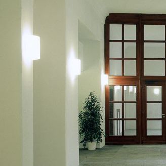 Arandela contemporânea - ANANKE - LUCIS - para ambiente interno / em aço pintado / em vidro soprado