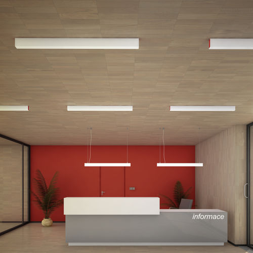 Plafon contemporâneo - IZAR III - LUCIS - linear / em aço pintado / em vidro acrílico